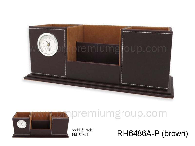 นาฬิกากล่องหนังตั้งโต๊ะ RH6486A-P
